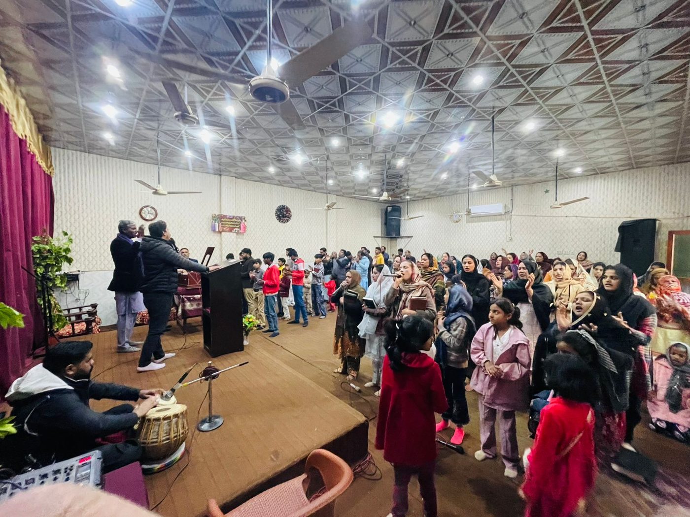 John Paul's church gathered for a service in Pakistan